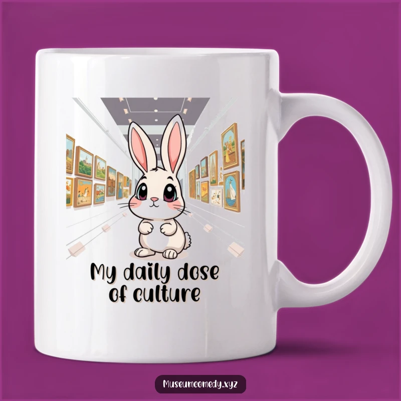 Funny Art Rabbit Mug: Curious Bunny Exploring Gallery, A Perfect Funny Gift For Art Lovers