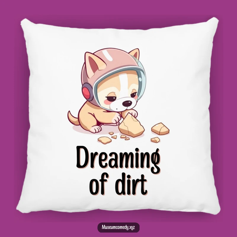 Funny Dog Archaeologist Pillow: Snuggle Up with Canine Curiosity