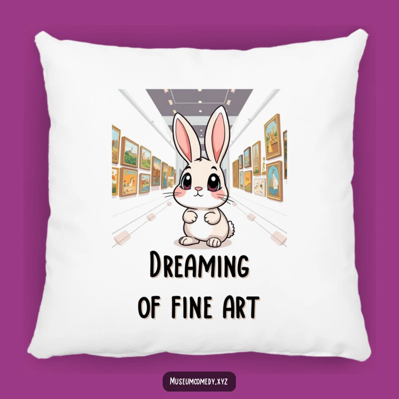 Funny Art Rabbit Pillow: Cozy Comfort & Gallery Giggles, A Plush Funny Gift