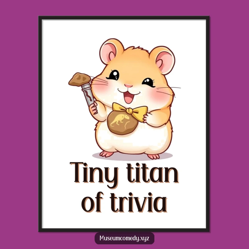 Funny Hamster Fossil Hunter Digital Art: Instant Whimsical Decor