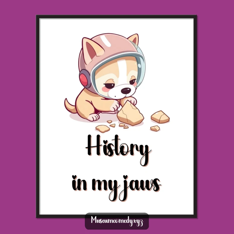 Funny Dog Archaeologist Poster: Decorate with Canine Discovery & Humor