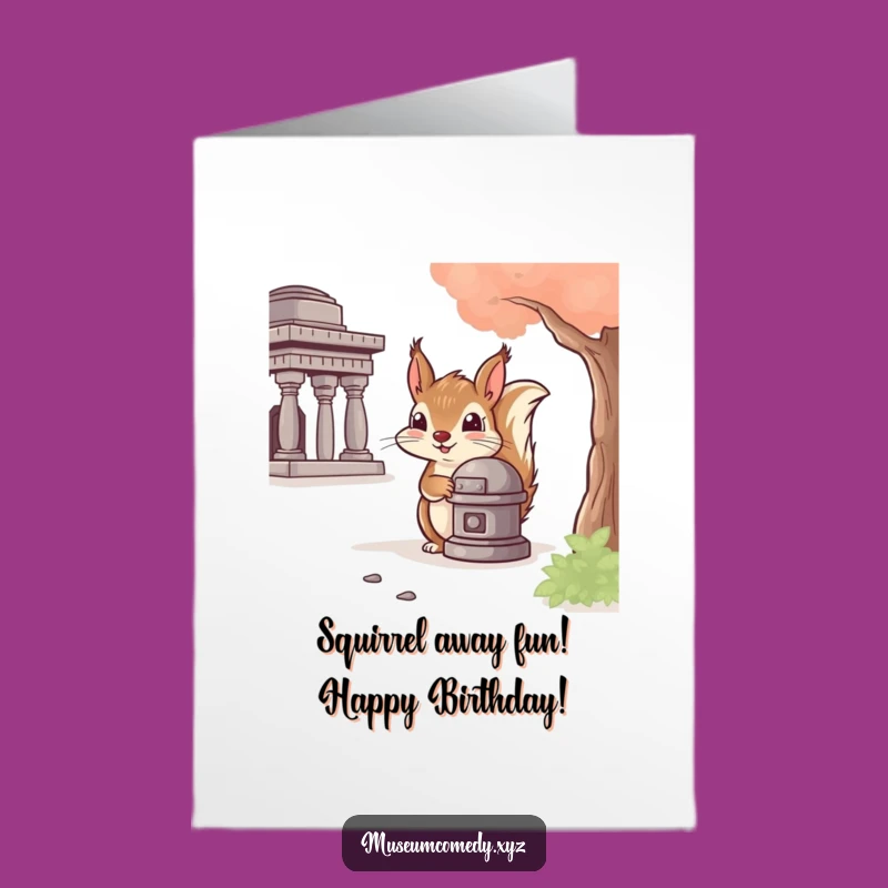 Free Printable Funny Birthday Card: Cheeky Squirrel's Secret Peek