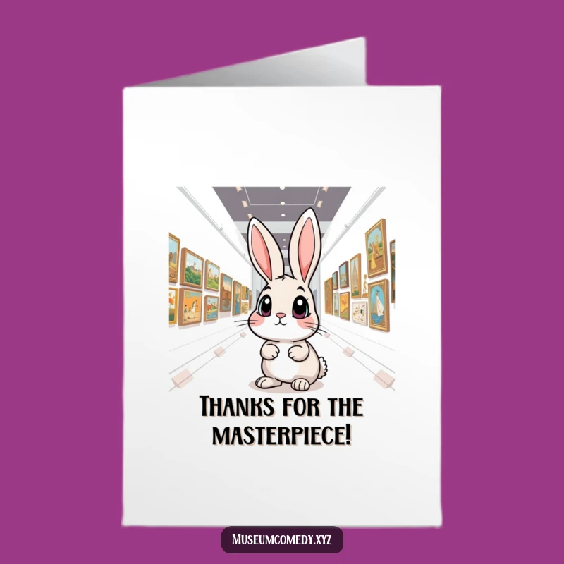 Free Printable Thank You Card: Rabbit's Artistic Gratitude Expressed