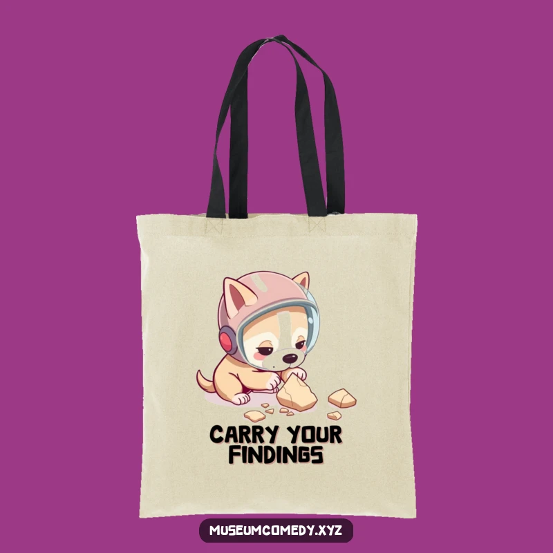 Funny Dog Archaeologist Tote Bag: Carry Your Finds with Canine Charm