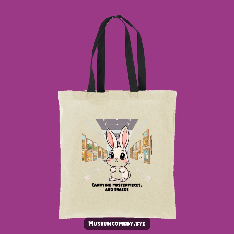 Funny Art Rabbit Tote Bag: Carry Your Art & Laughs, Chic & Funny Gift